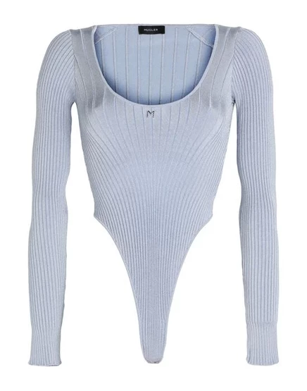 MUGLER Топ-боди голубой