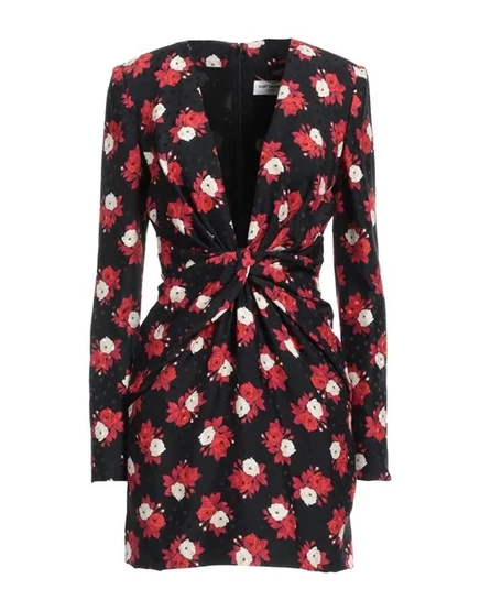 Женское короткое платье Saint Laurent, чёрное