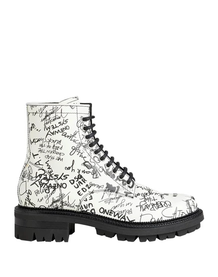Мужские ботинки DSquared2, кожаные, белые