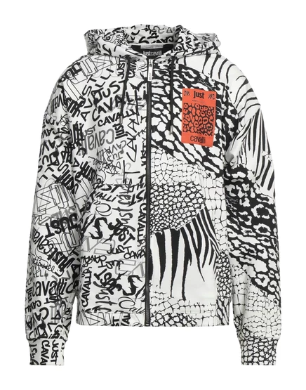 Мужское худи Just Cavalli на молнии, белое