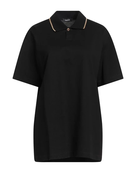 Женское поло Versace, черное