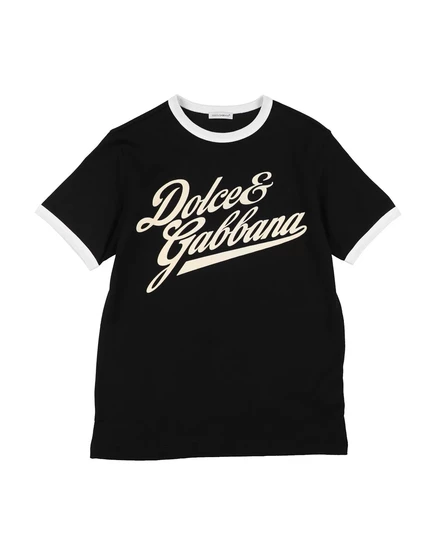 Детская футболка Dolce&Gabbana с логотипом, черная
