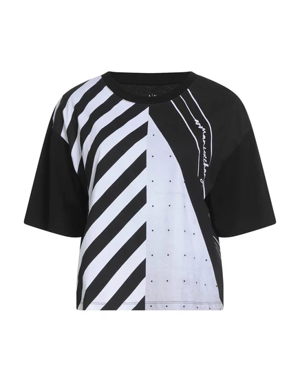 Женская футболка Armani Exchange Papermag с принтом, черная