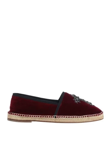 Эспадрильи Dolce & Gabbana бархатные, бордовые