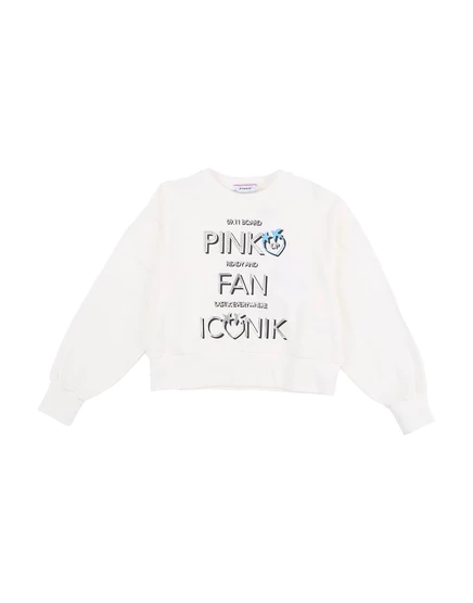 Женский свитшот PINKO UP с принтом и кристаллами, белый