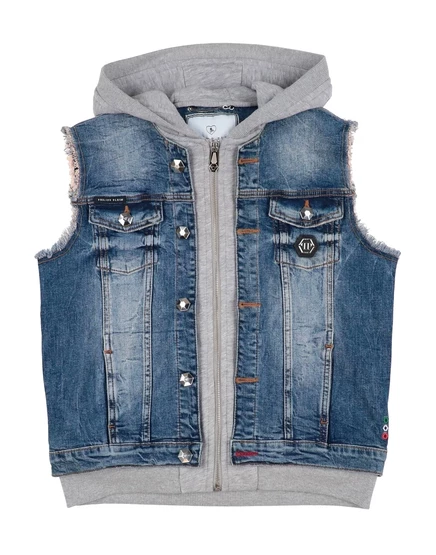 Детская джинсовая куртка Philipp Plein, синяя