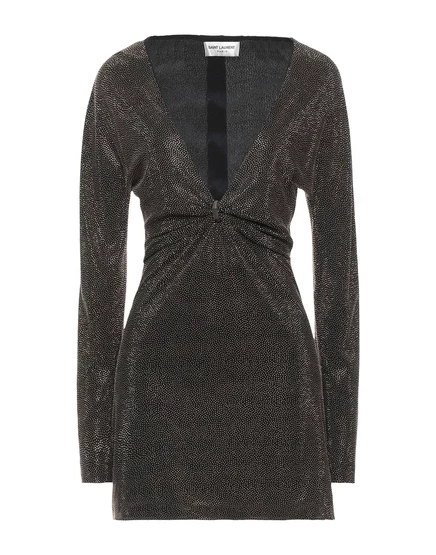 Женское мини-платье Saint Laurent C_RIBEIRO со стразами, черное