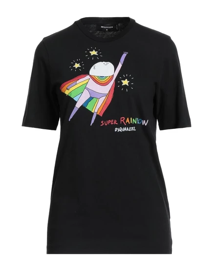 Женская футболка DSquared2 Hamish с логотипом, черная