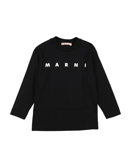 Детская футболка Marni с принтом, черная