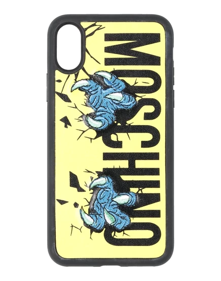Мужской чехол Moschino PAPERMAG для iPhone X/XS, желтый