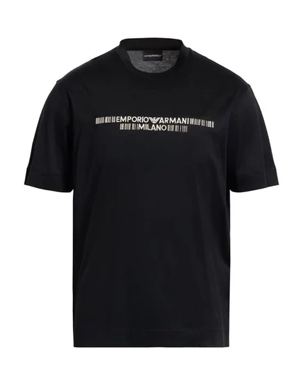 Футболка Emporio Armani из лиоцелла и хлопка, черная