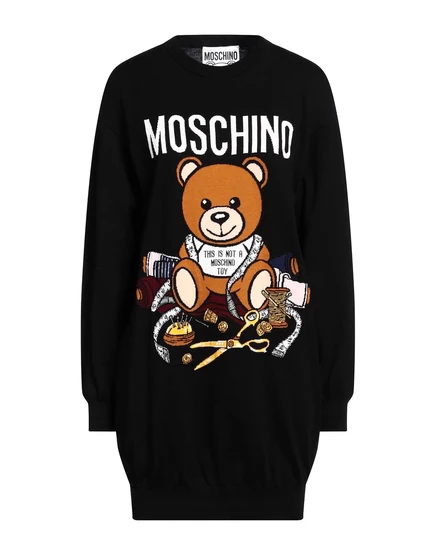 Женское короткое платье Moschino PAPERMAG, чёрное