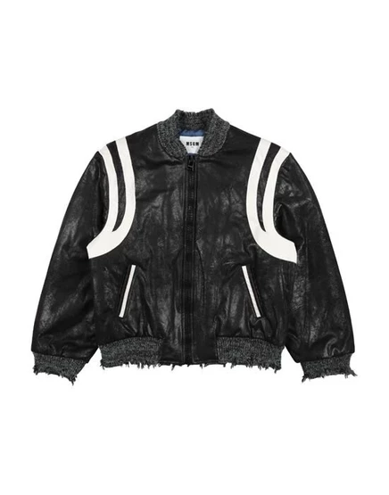Женская куртка MSGM из экокожи, черная