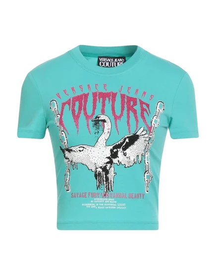 Женская футболка Versace Jeans Couture Lorenz_SP, бирюзовая
