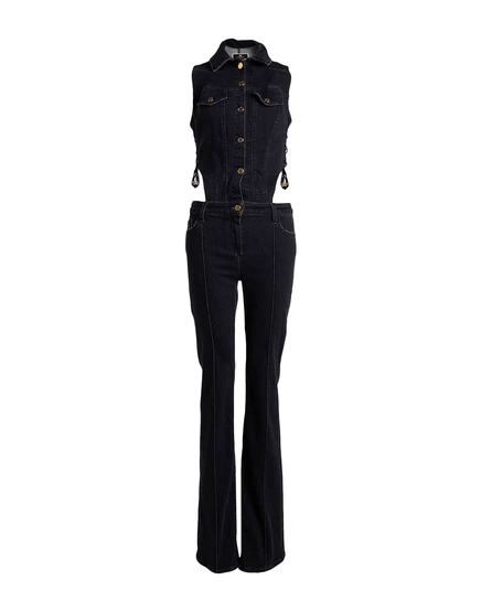 Женский джинсовый комбинезон Elisabetta Franchi, чёрный