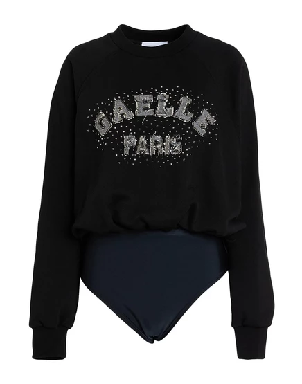 Женское боди GALLE Paris с кристаллами, черное