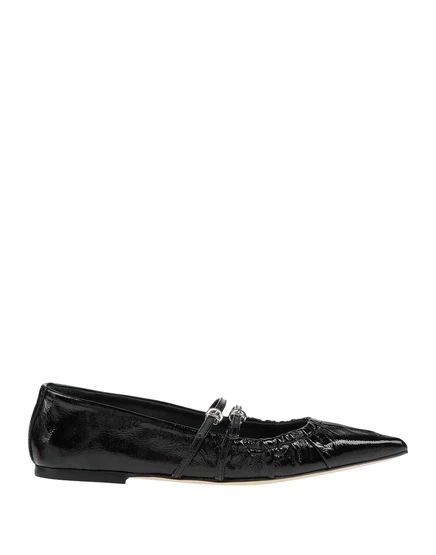 Женские балетки MSGM из лаковой кожи, черные
