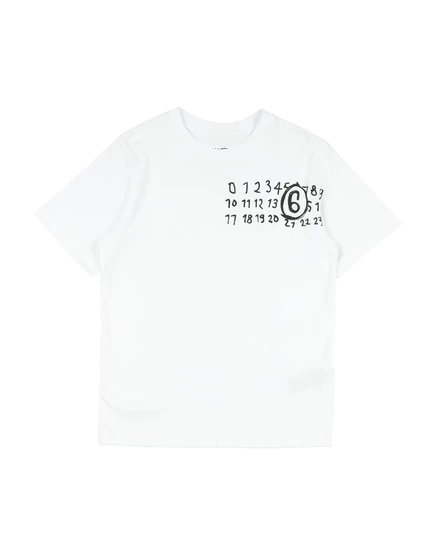 Детская футболка MM6 Maison Margiela с принтом, белая