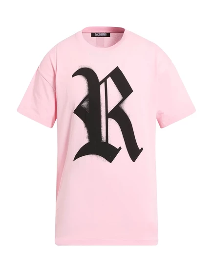 Мужская футболка Raf Simons с логопринтом, розовая