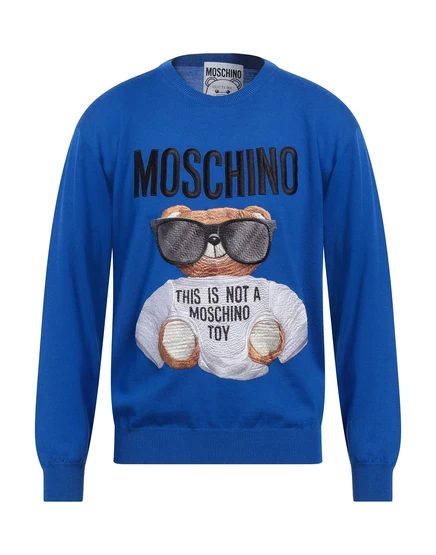 Мужской джемпер Moschino Glamour из шерсти, ярко-синий