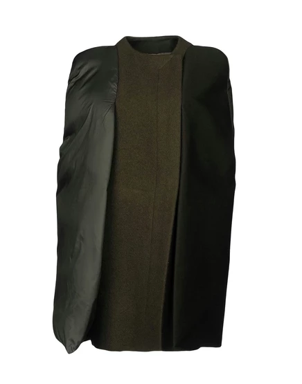 Женская накидка Rick Owens C_RIBEIRO шерсть, милитари