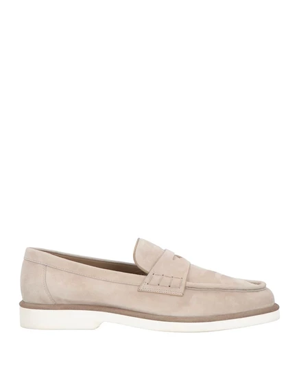 Женские мокасины Santoni Lorenz_SP замшевые, светло-серые