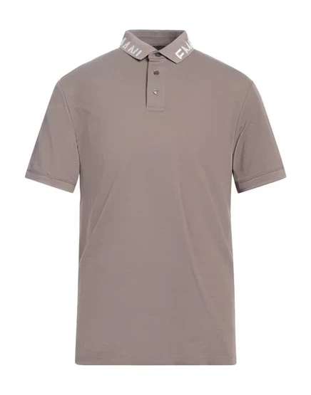 Поло Emporio Armani из хлопка, голубое