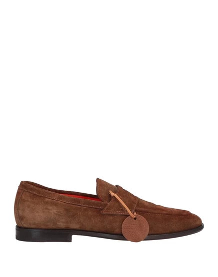 Мужские лоферы Santoni Lorenz_SP, замшевые, коричневые