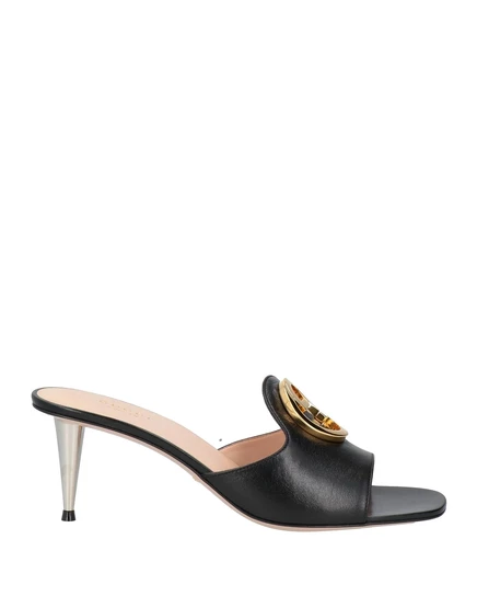 Женские сандалии Gucci, кожаные, черные