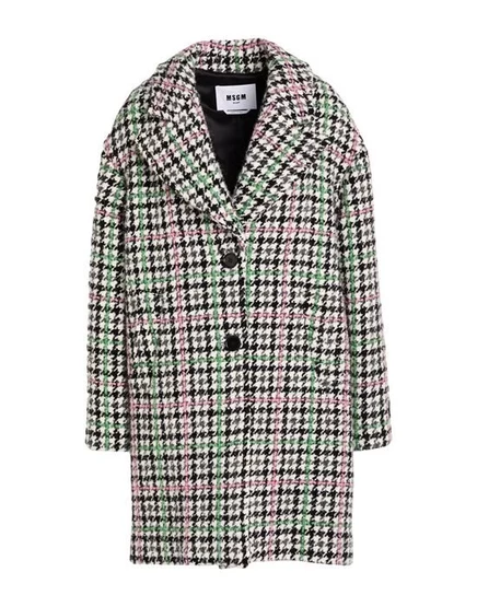 Женское пальто MSGM в гусиную лапку, белое
