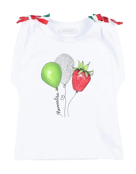 Детская футболка Monnalisa Kids из хлопка, белая