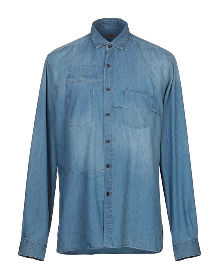 Мужская джинсовая рубашка Lanvin Denim, синяя