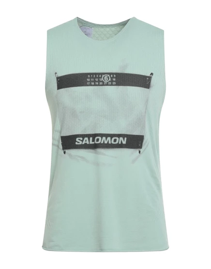 Мужская футболка MM6 Maison Margiela x Salomon, шалфейно-зелёная