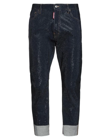 Мужские зауженные джинсы DSquared2 Hamish с кристаллами, синий