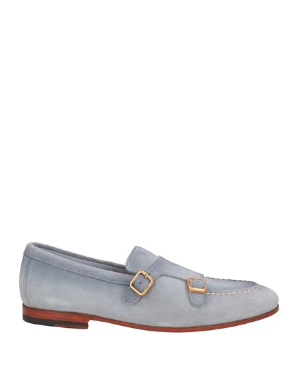 Мужские лоферы Santoni PAPERMAG из замши, серо-синие