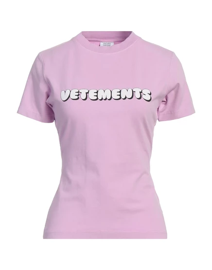 Женская футболка Vetements Papermag с логотипом, сиреневая