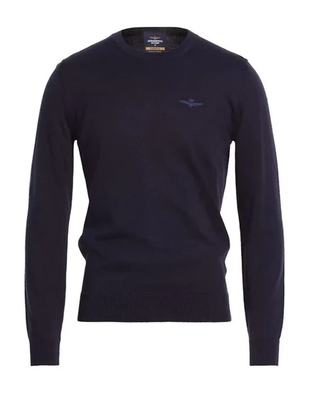 Свитер Aeronautica Militare из хлопка, иссиня-черный