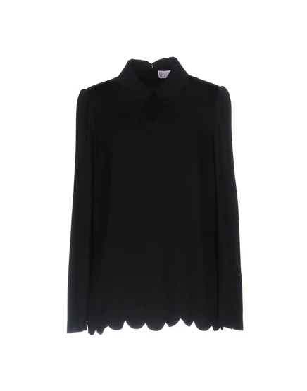 Женский топ RedValentino из тюля и шелка-кади, чёрный