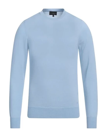 Свитер Emporio Armani из шерсти, лазурный