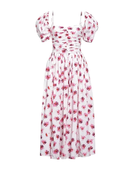 Женское миди-платье Msgm Papermag цветочное, белое