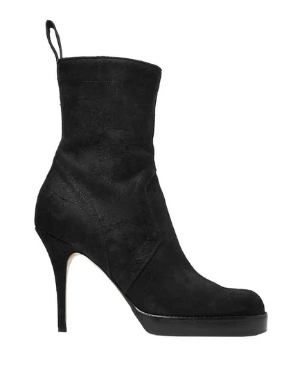 Женские полусапоги Rick Owens замшевые, чёрные