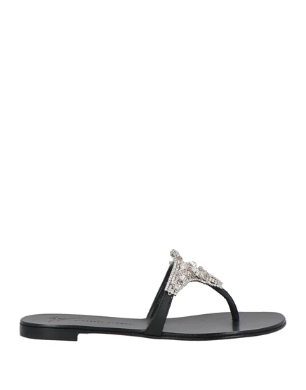 Женские сандалии Giuseppe Zanotti с кристаллами, серебристые
