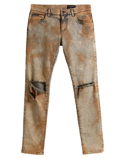 Мужские джинсы Dolce & Gabbana Jeans скинни, песочные