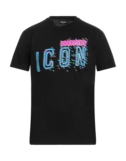 Мужская футболка DSQUARED2, хлопок, черная