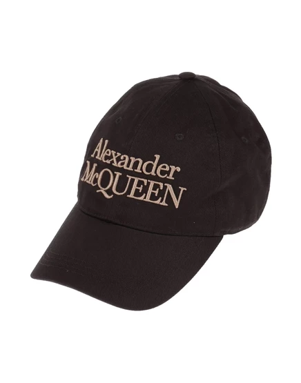 Головной убор McQueen бейсболка хлопковая, черная