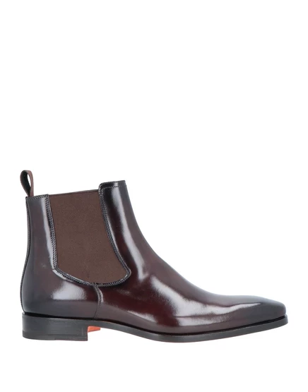 Мужские ботинки челси Santoni кожаные, тёмно-коричневые