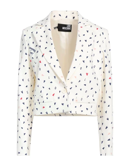 Женский пиджак Love Moschino C_RIBEIRO однобортный, слоновая кость