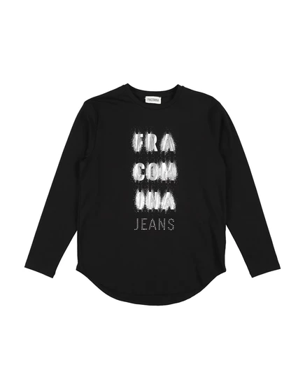 Женская футболка FRACOMINA MINI с принтом, чёрная
