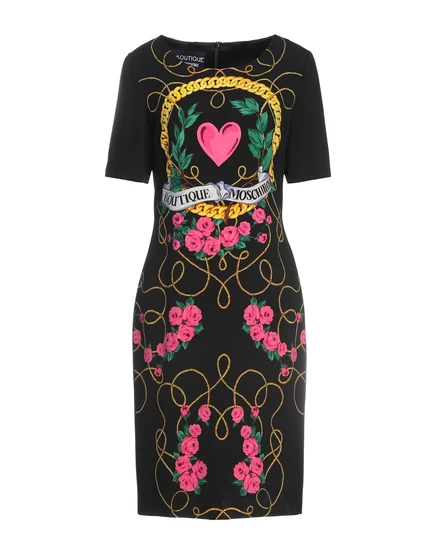 Женское мини-платье Boutique Moschino футляр, чёрное