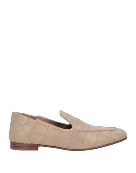 Женские мокасины Max Mara крокодиловая кожа, песочные